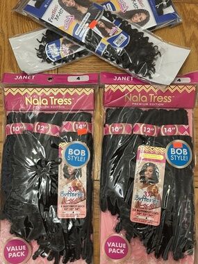 Faux butterfly loc bob hair.